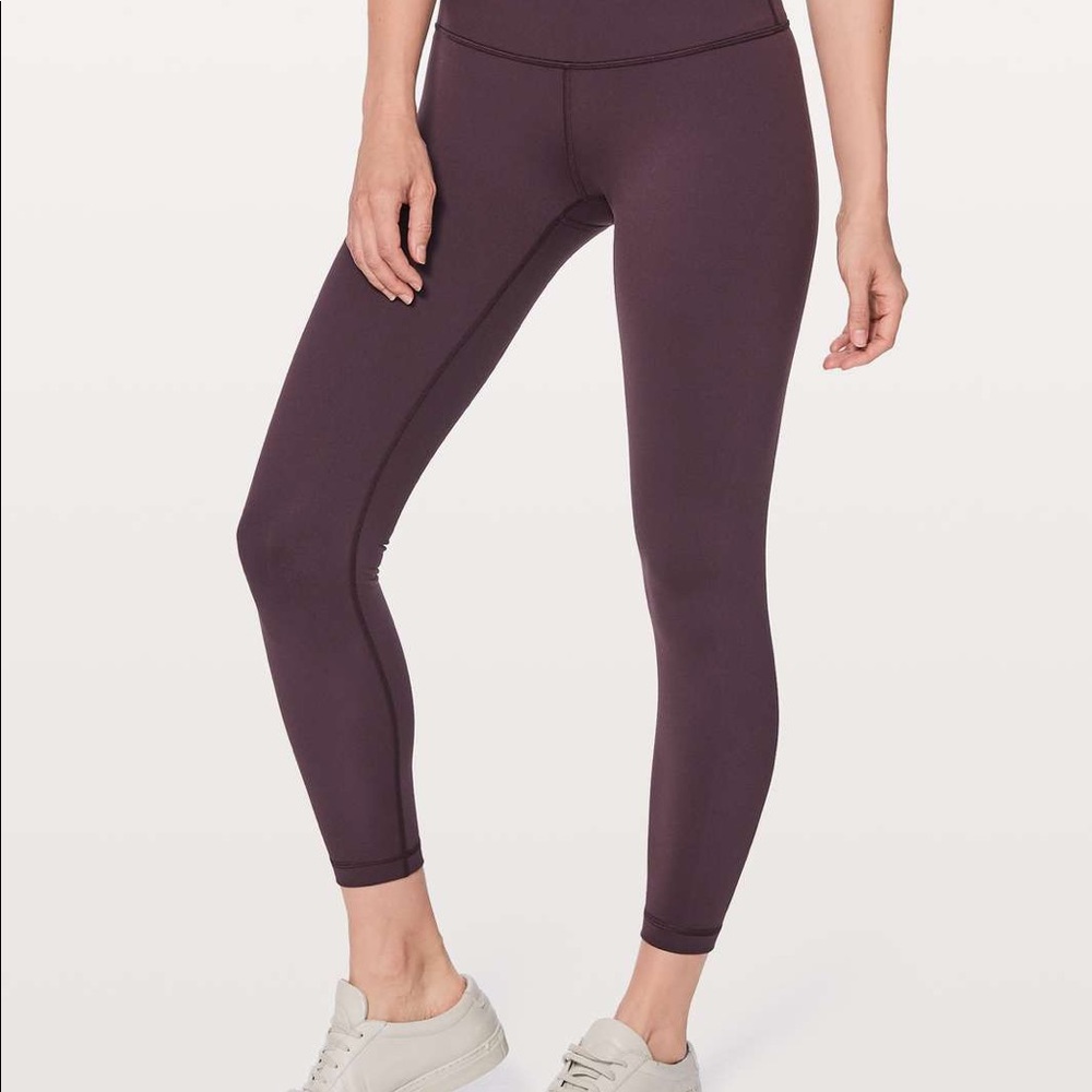Lululemon Wunder Under Hi-Rise 7/8 Tight Full-On Luon 2 Black Cherry